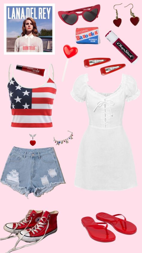 ❤️ BTD Summer ❤️ #lanadelrey #lizziegrant #borntodie #summer #btdsummer #aesthetic Born To Die Summer, American Coquette, Americana Outfits, Americana Summer, Lana Del Rey Concert, Aesthetic Shuffles, Lizzy Grant, Bonnie N Clyde, Vintage Americana