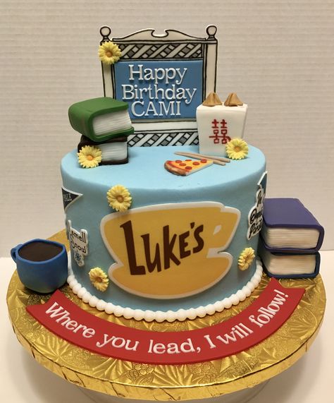 Gilmore Girl Party Ideas, Gilmore Girls Bday Party, Cakes From Movies, Gilmore Girls Birthday Cake, Gilmore Girls Theme Party, Gilmore Girls Themed Birthday Party, Rory Gilmore Birthday, Gilmore Girls Nails, Gilmore Girls Party Decorations