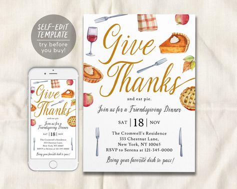 Pumpkin Apple Pie, Potluck Dinner Party, Template Funny, Dinner Party Invite, Apple Pumpkin Pie, Thanksgiving Potluck, Potluck Dinner, Friendsgiving Dinner, Pumpkin Apple