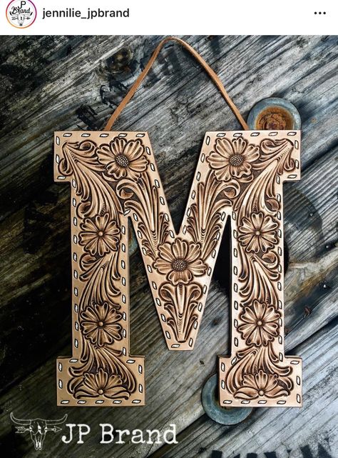 Leatherworking Ideas, Leather Artwork, Leather Letters, Handmade Leather Work, Leather Working Projects, Western Show Shirts, Country Cowboy, Leather Tooling Patterns, Tooling Patterns