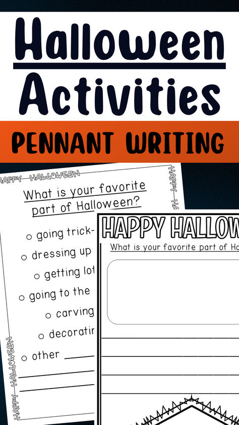 Keep students engaged in writing during October with these Halloween descriptive and narrative writing activities. They would look great displayed on your Halloween bulletin board. Students fill out graphic organizers and write the final draft on a Halloween- themed pennant.

You get ten activities! Complete all of them throughout the month of October, or choose which ones best fit your students’ needs. You could also differentiate for students. These would work well for early finishers. Narrative Writing Activities, Halloween Writing Activities, Halloween Bulletin Boards, Personal Narrative Writing, Halloween Writing, Acrostic Poem, Grammar Activities, Personal Narrative, Paragraph Writing