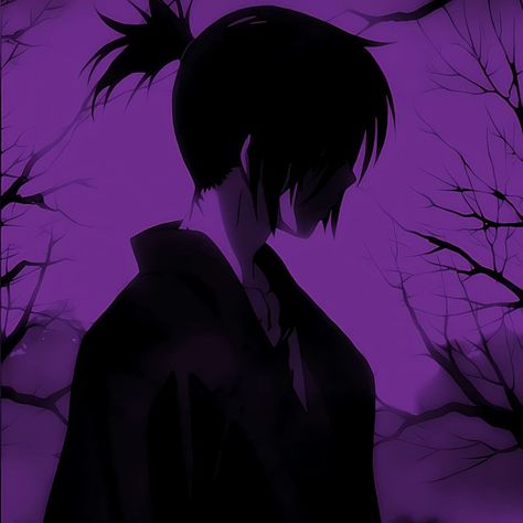 Purple Discord Pfp, Purple Anime Aesthetic, Purple Anime Pfp, Purple Pfps, Cybergoth Aesthetic, Color Aesthetic, Gif Photo, Dark Anime Guys, Neon Purple