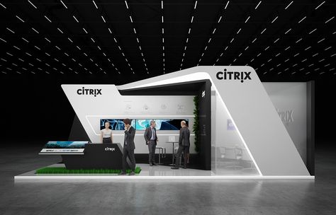 Exhibition stand " CITRIX"  40 sq.m., 2 sides open. Tokyo, JapanDesign by "GM stand design"Designer: Nazar Malets Conference Booth Design, Trade Exhibition, Stand Feria, Exhibition Stall Design, Design Café, Trade Show Booth, Inspiration Images, Exhibition Stall, Show Booth