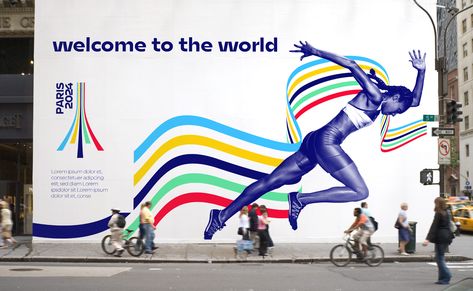 Logo project for the 2024 Paris Olympic Games - Graphéine Conference Graphics, Marathon Posters, Sport Vibes, Olympic Logo, Desain Editorial, Paralympic Games, Key Visual, Logo Project, Sporty Design