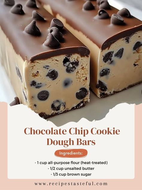 HOMEMADE RECIPES COMMUNITY | 🍪 Chocolate Chip Cookie Dough Bars | Facebook Hand Desserts, Chocolate Chip Cookie Dough Bars, Christmas Bars, Baking Mix Recipes, Cookie Dough Bars, Mix Recipes, Recipes Christmas, Cookies Recipes, Baking Mix