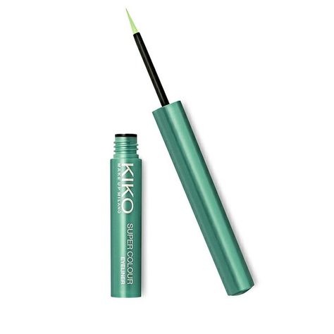 Kiko cosmetics - jade green liquid eyeliner Colour Eyeliner, Kiko Cosmetics, Dior Foundation, Eyeliner Shapes, Makeup Materials, Green Liquid, How To Do Eyeliner, Eyeliner For Beginners, Eyeliner Waterproof