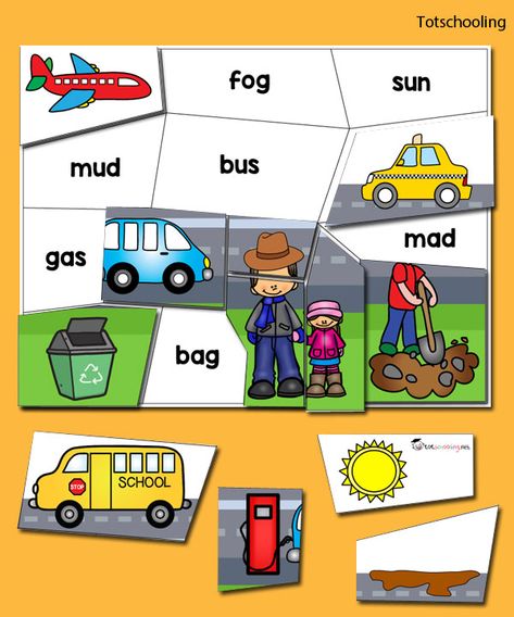 CVC puzzle pack for emergent readers to build early reading skills. Includes over 70 short-vowel CVC words. Kids will have a blast doing these themed puzzles and revealing the mystery pictures! Themes include animal vet, transportation, family, park, bedroom and fairy tales. Cvc Puzzle, Preschool Curriculum Free, Animal Vet, Cvcc Words, Body Parts Preschool, Teaching Sight Words, Early Reading Skills, Family Park, Word Puzzle