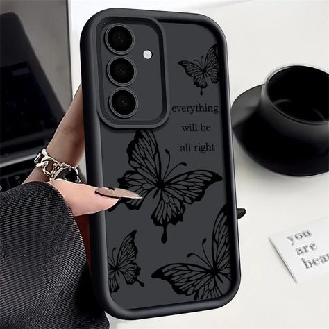 Samsung Galaxy S24 Plus, Cute Samsung Phone Cases, Samsung Galaxy S24 Ultra, Black Aesthetic Phone Case, Aesthetic Samsung Phone Case, Prints With Quotes, Aesthetic Phone Case Ideas, Dark Green Design, Phone Cases Aesthetic