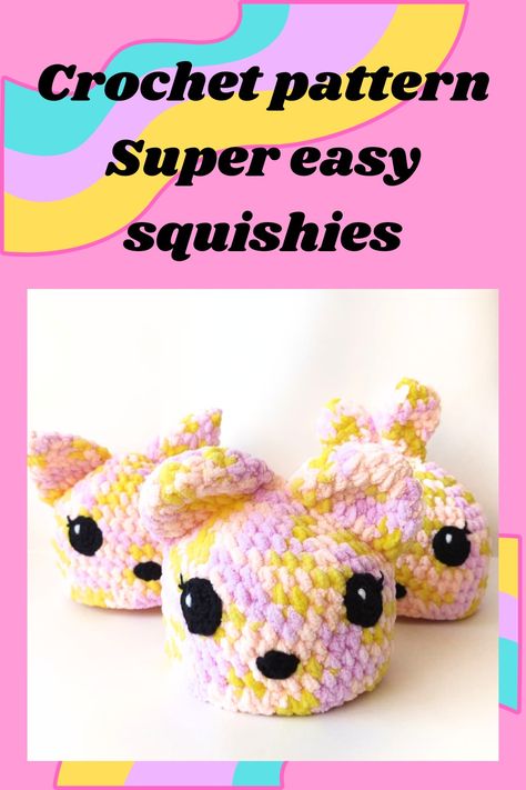 Create your own super easy crochet squishmallow with these cute patterns. A 3 in 1 pattern where you can make a squishy bear, bunny and cat from one pattern. #crochetsquishmallow #crochetpattern #beginnercrochet Squishmallow Pattern, Crochet Squishmallow, Bunny And Cat, Super Easy Crochet, Animals Crochet, Easy Crochet Blanket, Bunny Plush, Bulky Yarn, Cat Pattern