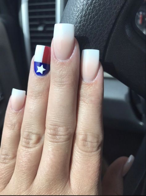 Texas Themed Nails, Texas Inspired Nails, Texas Nails, Themed Nails, Ombré Nails, 4th Of July Nails, Inspired Nails, July Nails, Ombre Nails