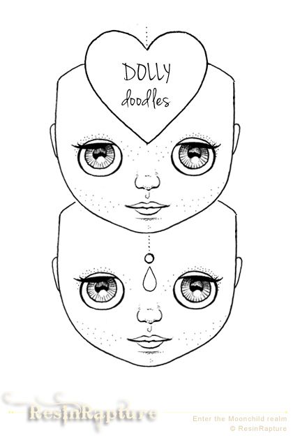 Babydoll Head Tattoo, Doll Face Tattoo, Dolly Tattoo, Tattoo Doodles, Sew Doll, Doll Tattoo, Bright Blue Eyes, Head Tattoos, Doodle Designs