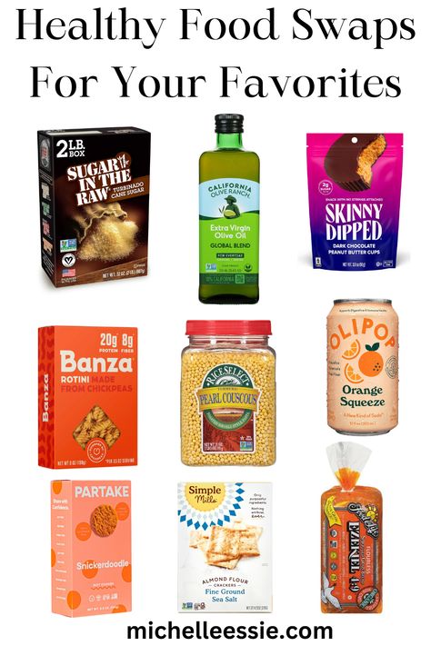 If you're looking to make changes to your diet there are options that are healthier for you, yet still taste good. There's everything from snacks, to pantry staples. Here are some healthy food swaps for your favorites. #healthfoods #healthyfoodswaps Seed Oil Free Snacks, Healthy Snack Brands, Banza Pasta, Olive Oil Dip, Healthy Pantry, Raw Snacks, Healthy Food Swaps, Snack Brands, Food Swaps