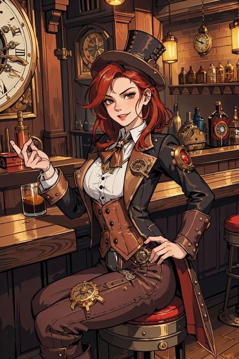 Steampunk Dnd Character, Steampunk Artificer, Pathfinder Character Art, Female Alchemist, Female Artificer, Steampunk Art Characters, Steampunk Concept Art, Dnd Steampunk, Steampunk Character Art