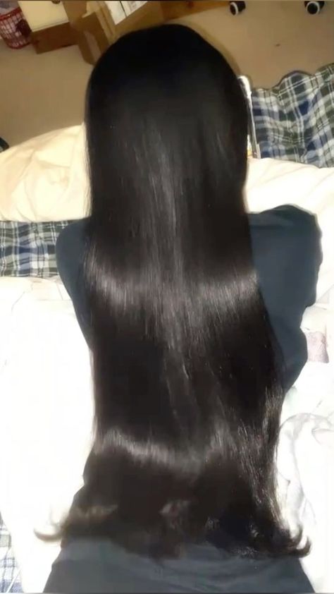 Silky Black Hair, Shiny Black Hair, Soft Silky Hair, Silky Shiny Hair, Hair Dark Brown, Long Shiny Hair, Hair Inspiration Long, Hair Dark, Long Black Hair