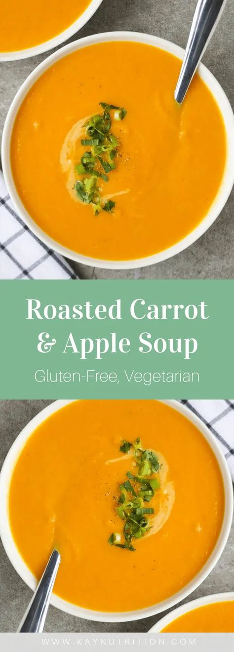 Carrot Apple Soup, Roasted Vegetable Soup, Roasted Carrot, Apple Soup, Soup Appetizers, Carrot Soup, Vegetable Soup Recipes, Perfect Lunch, Dinner Appetizers