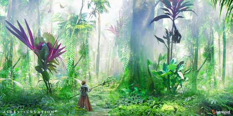 ArtStation - Ashes of Creation - Tropical Biome, Ryan Richmond Different Moods, Aesthetic Shop, Alien Planet, Image Painting, Biome, The Ruins, Environment Design, Environment Concept Art, Artist Websites