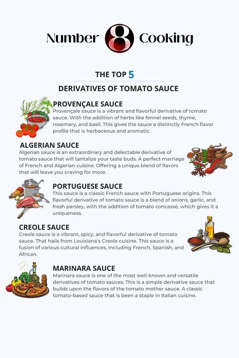 5 Mother Sauces, Mother Sauce, Cooking Charts, Mother Sauces, Culinary Lessons, Creole Sauce, Sauces Recipes, French Sauces, Kitchen Science