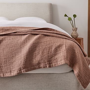 Shopping Cart Terracotta Throw Blanket, Heidi Callier, Linen Bedding Styling, Modern Throw Blanket, Rose Bedroom, Linen Blanket, Herringbone Blanket, Bedroom Oasis, Future Room