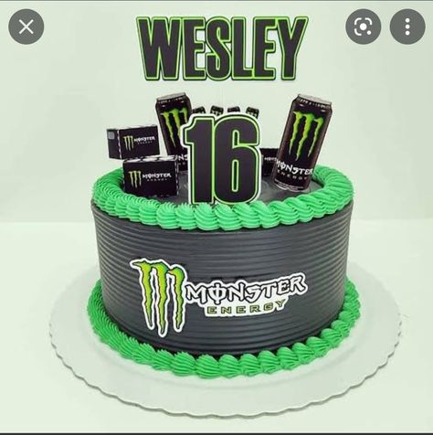 Monster Energy Birthday Cake, Monster Energy Cake, Monster Energy Clothing, Monster Cans Diy, Monster Energy Drink Logo, Monster Drink, Super Sweet 16, Arduino Projects Diy, Harry Birthday