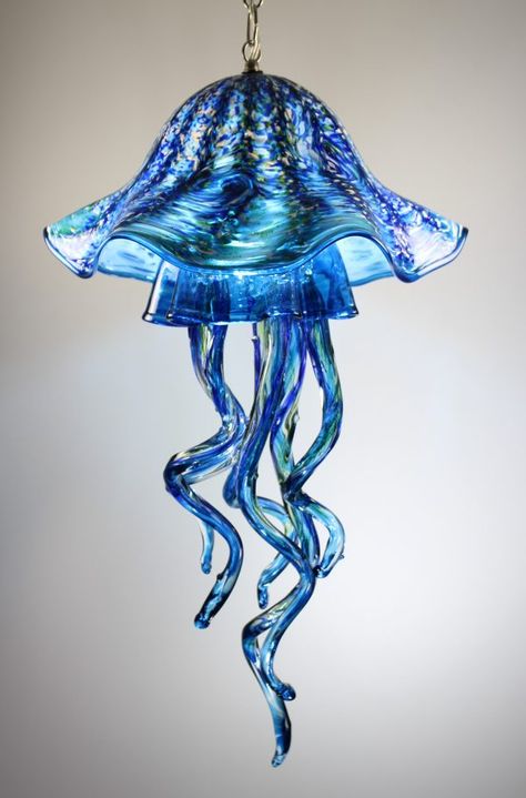 Aquarius Party, Jellyfish Lamps, Clay Jellyfish, Jellyfish Chandelier, Room Moodboard, Glass Jellyfish, Glassblowing Studio, Sea Creatures Art, Jellyfish Lamp