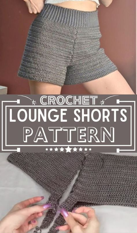 These crochet lounge shorts, perfect for a size small to medium, boast a charming and comfortable design. The pattern alters slightly from the pair seen in the tutorial, ensuring a unique look. Lounge Shorts Pattern, Diy Crochet Shorts, Crochet Shorts Pattern Free, Crochet Mens Shorts, Crochet Pants Pattern, Crochet Starfish, Shorts Pattern Free, Crochet Shorts Pattern, Macrame Crochet