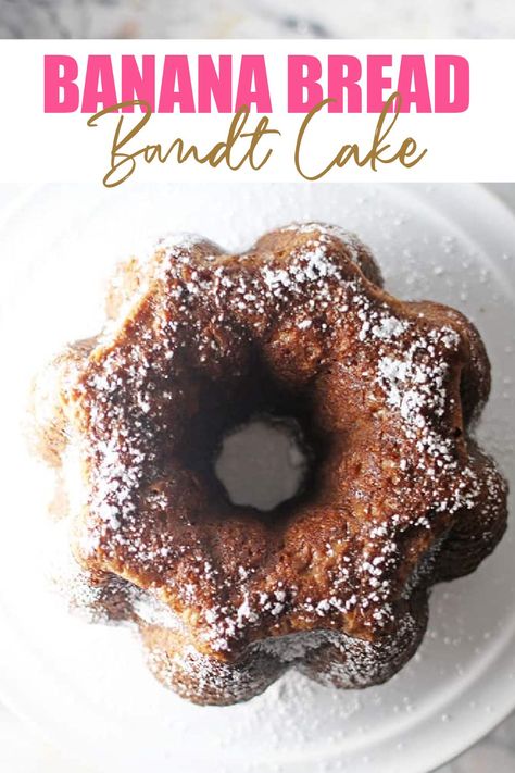 This Bundt Cake Banana Bread is soft and flavorful. Use up those overripe bananas in this simple, classic recipe that's easy and delicious! #banana #bananabread #supermoist Cake Banana Bread, Banana Bundt Cake, Banana Bundt, Cake Banana, Bundt Cake Pan, Overripe Bananas, Bundt Cakes Recipes, Banana Bread Recipe, Chrissy Teigen