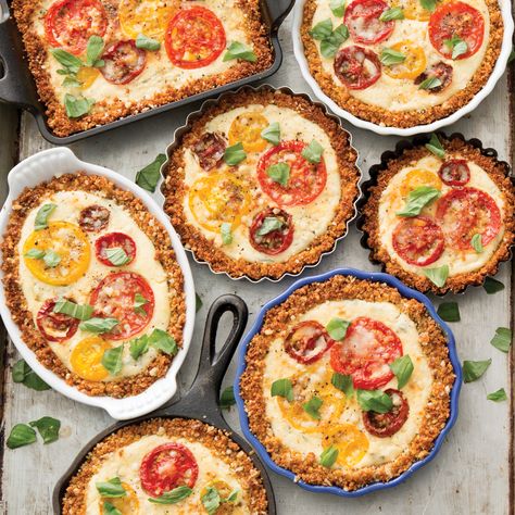 Four-Cheese Tomato Pies Southern Tomato Pie, Tomato Pie Recipe, Indian Lunch, Whats Gaby Cooking, Camp Chef, Chocolate Chip Banana, Vegetarian Indian, Tomato Pie, Savory Tart