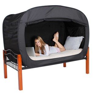 A bed tent for when you need to hide from the world (or your roommate) for a bit. | 21 Absurdly Awesome Gifts Every College Student Should Ask For Portable Shade, Weekend Mode, College Student Gifts, Bed Tent, Dorm Life, Bed Canopy, Camping Glamping, Sleeping In Bed, College Gifts