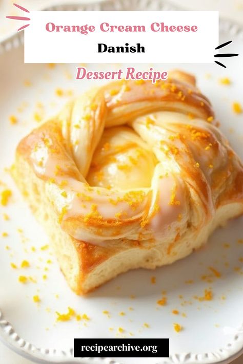 Orange Cream Cheese Danish Almond Danish Puff Pastry, Danish Cream Cheese Filling, Danish Flavors, Puff Pastry Cheese Danish, Polish Pastries, Puff Pastry Cheese, Recipes Using Puff Pastry, Breakfast Danish, Puff Pastry Treats