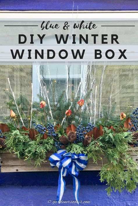 | Outdoor Decorating Holiday Window Boxes, Outdoor Flower Boxes, Holiday Outdoor Decor, Christmas Window Boxes, Winter Window Boxes, Box Decorations, Window Box Garden, Box Garden, Winter Planter