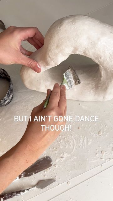 DIY • Home decor ideas • Nell on Instagram: "I ain’t gone dance 💃🏼 though 😅 follow for more creative ideas ✨🤍 Next DIY in the making ✨. I‘m working with paper mache and plaster on a sculpture. Tried different things. I‘m still unsure if I‘ll create a smooth surface or an uneven surface 🤔. What do you think ? Smooth or uneven? #diy #plasterart #abstractart" Diy Plaster Sculpture, Plaster Sculpture Ideas, Ballon Diy, Sculpture Diy, Home Decor 2023, Diy Plaster, Plaster Sculpture, Decor 2023, Reel Ideas