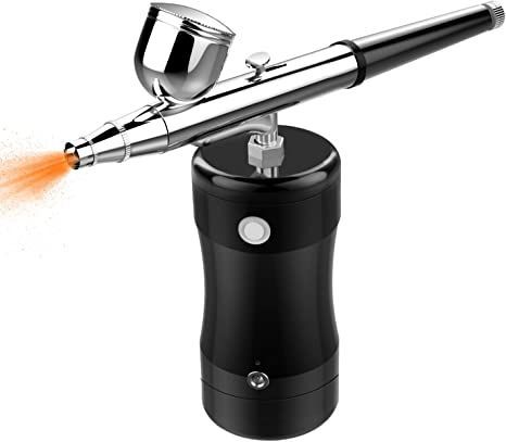 COSSCCI Upgraded Airbrush Kit, Portable Mini Air Brush Spray Gun with Compressor Kit Single Action Air Brush Painting Kits for Cake Decorating Makeup Art Nail Model Painting Tattoo Manicure (Black) Portable Air Pump, Barber Supplies, Painting Tattoo, Air Brush, Air Brush Painting, Paint Sprayer, Air Compressor, Diy Cleaning Products, Brush Pen