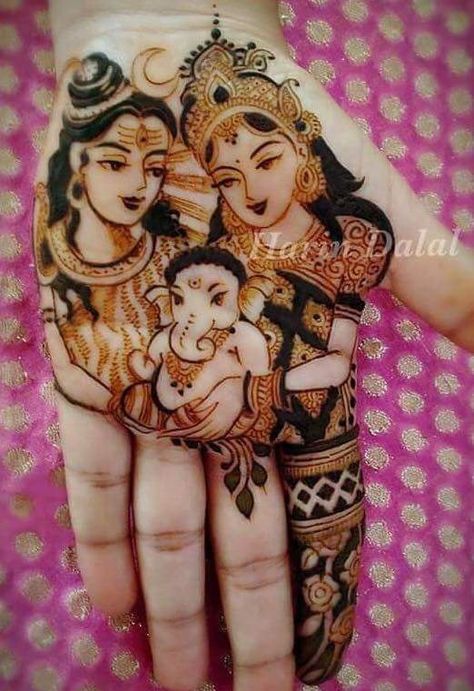 Shivratri Mehandi Design, Shiv Parvati Mehndi Design, Shiv Parvati Mehendi Design, Sawan Mehendi Designs, Mahadev Mehndi Design, Mehandi Designs Latest, Shivratri Special, Mehndi Designs Bridal, Baby Mehndi Design