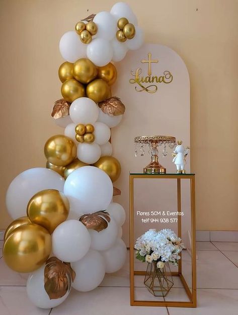 55th Birthday Decorations, First Communion Decorations, Communion Decorations, Baptism Decorations, Baby Dedication, Birthday Party Theme Decorations, Baptism Cake, Birthday Balloon Decorations, Balloon Columns