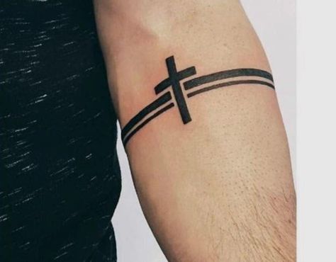 Cruces Tattoo, Dark Skin Tattoo, Word Tattoo Ideas, Christian Sleeve Tattoo, Arm Tats, Armband Tattoos, Word Tattoo, Cross Tattoo For Men, Tattoo Inspiration Men