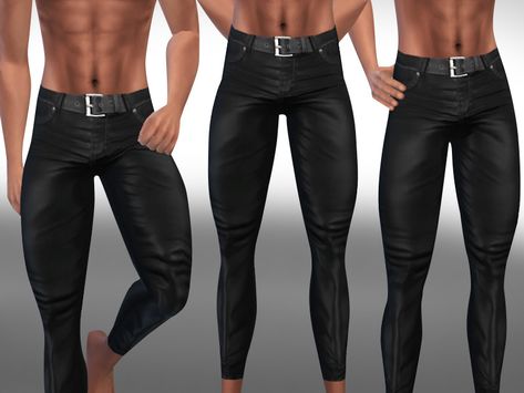 Sims 4 Male, Sims 4 Clutter, Pants With Belt, Mens Leather Pants, Sims Community, Belted Shorts, The Sims Resource, Sims Resource, The Sims 4