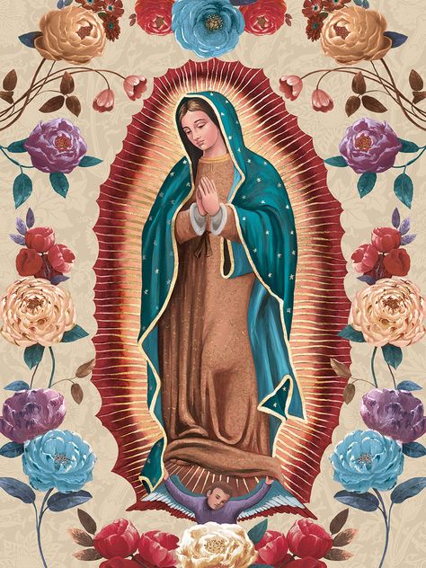 We Print Our Lady Guadalupe Plaque by Willowbrook Fine Art on a bright white canvas using a printing process that covers the entirety of the canvas to ensure the most accurate depiction of the artist’s original work. Expert crafters strive to make each canvas art print the unique masterpiece your home deserves. Our framed wall art is hand-crafted and made to order to give a high quality and professional appearance. Each canvas print has preinstalled D-rings attached to the back of the product to Our Lady Of Guadalupe Wallpaper, Our Lady Of Guadalupe Art, Mexican Catholic Art, Daphne Aesthetic, Our Lady Guadalupe, Mexican American Culture, Lady Guadalupe, Catholic Wallpaper, Worship Backgrounds