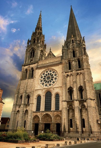 Cathedral of Notre Dame at Chartes, France - The Cathedral of Notre Dame at Chartres is revered as one of the most magnificent monuments of Gothic architecture in the world, with unrivaled stained-glass windows. France is home to other superlative Gothic churches and cathedrals, including these:  ° Notre Dame Cathedral, Paris  ° Ste-Chapelle, Paris  ° Amiens Cathedral, Champagne-Ardennes  ° Strasbourg Cathedral, Alsace Cathedral Of Notre Dame, Chartres France, Chartres Cathedral, Strasbourg Cathedral, Gothic Cathedrals, Cathedral Architecture, Architecture Sketchbook, Gothic Cathedral, Gothic Church