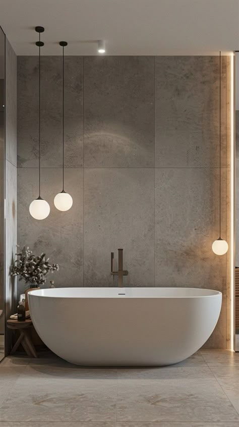 +55 Inspiring Modern Bathroom Ideas to Refresh Your Space - DecorWithEva Lake House Bathrooms, Pink Bathtub, Japandi House, Bathroom Chandelier, Tub Design, Spa Inspired Bathroom, Modern Bathroom Ideas, Modern Bathtub, Functional Bathroom