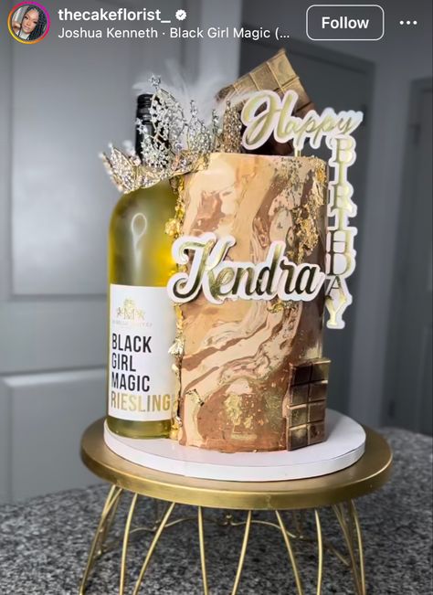 Melanin Birthday Cake, 40 Shades Of Melanin Birthday Party, Liquor Birthday Cakes For Women, Wine Cake Ideas Birthday, Birthday Cake Wine Theme, Wine Bottle Cake, Beige Birthday, 45 Birthday, Cake Fails