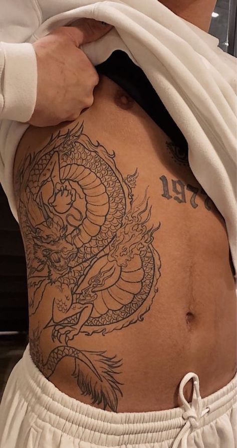 Dragon Torso Tattoo, Tattoo On Stomach Men, Men Abs Tattoo, Dragon Body Tattoo, Bold Chest Tattoo, Motivation Tattoo Men, Abs Tattoo Men, Art Related Tattoos, Stomach Tattoo Men