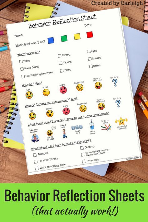 Help students reflect on behavior and understand the consequences of their actions with these easy-to-use behavior sheets Behavior Sheet, Behavior Reflection Sheet, Natural Consequences, Reflection Sheet, Restorative Practices, Behavior Goals, Behavior Reflection, Counseling Tools, Emotion Regulation