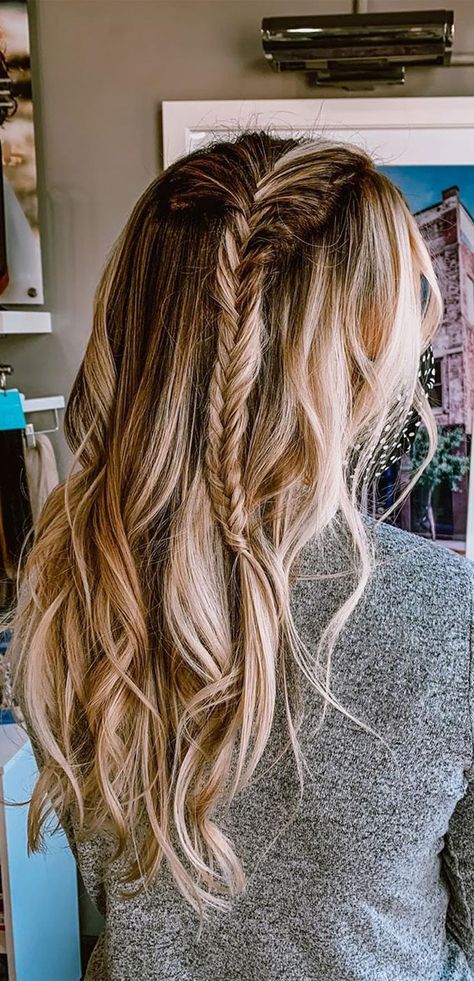 Braided Half Up Half Down Hair, Messy Fishtail Braids, Rope Braided Hairstyle, Waterfall Braid Hairstyle, Fishtail Hairstyles, Fishtail Braid Hairstyles, Cute Hairstyle, Braided Hairstyle, Fishtail Braid