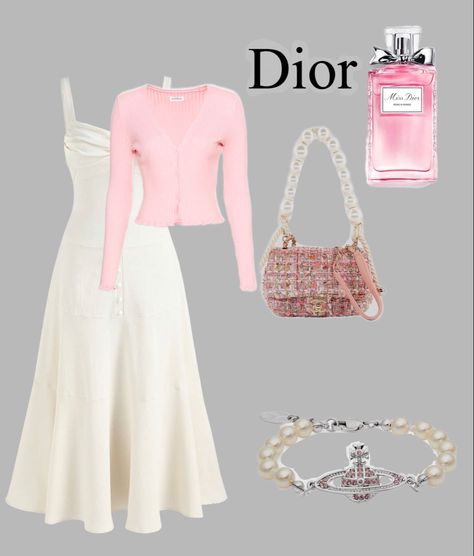 Pink Channel Outfits, Dior Outfits Aesthetic, Chanel Pink Outfit, Dior Outfit Aesthetic, Dior Aesthetic Outfit, Chanel Outfits Women Korea, Pink Chanel Outfit Aesthetic, Pink Chanel Clothes, Dior Outfits Women