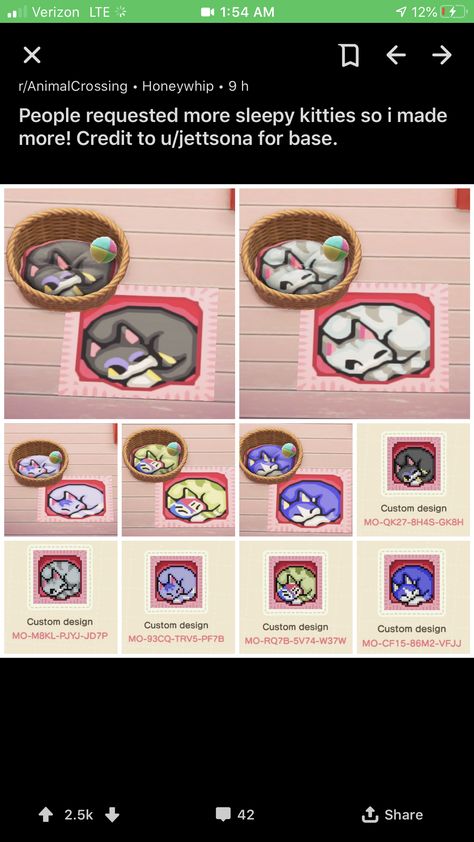 Animal Crossing Cat Design for Cat Bed Acnh Cat Bed Design, Cat Animal Crossing Design, Acnh Pet Bed Design, Cat Island Animal Crossing, Cat Island Acnh, Animal Crossing Cat Island, Acnh Bed Sheet Design, Animal Crossing Bedding Design, Animal Crossing Cat Design