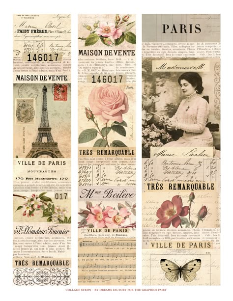 collage strips printable Paris Stickers Printable, Journal Designs Printable, Vintage French Aesthetic, Pad Wallpaper, Agenda Vintage, Shabby Chic Printables, Vintage Scrapbook Paper, Free Collage, French Aesthetic