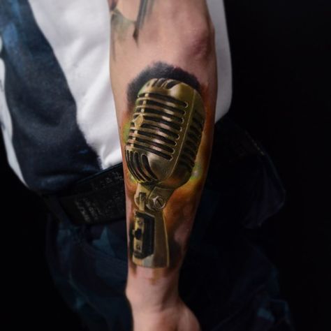 Poland, Rybnik, Ink-Ognito (@karolrybakowski) • Instagram photos and videos Mic Tattoo, Microphone Tattoo, Mangas Tattoo, Tattoo 3d, Nice Tattoos, Cross Tattoos For Women, Ancient Tattoo, Music Tattoo Designs, Music Tattoo