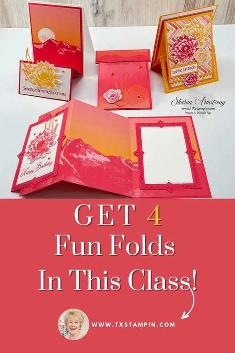 Stampin Up Enjoy The Journey, Fun Folds, Enjoy The Journey, Stamp Projects, Let The Fun Begin, Designer Series Paper, Making Cards, Beautiful Cards, Card Tutorial