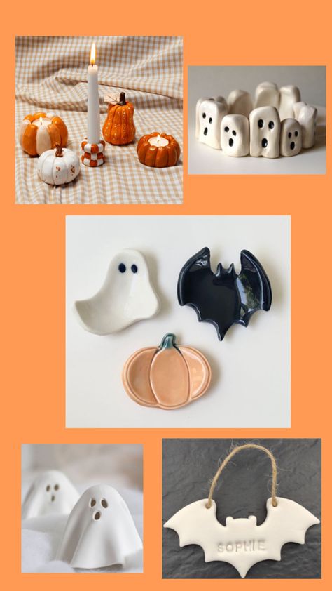 Halloween Clay Ideas, Halloween Tea Party, Halloween Date, Halloween Clay, Clay Diy Projects, Autumn Crafts, Fall Diy, Clay Ideas, Arts And Crafts Projects