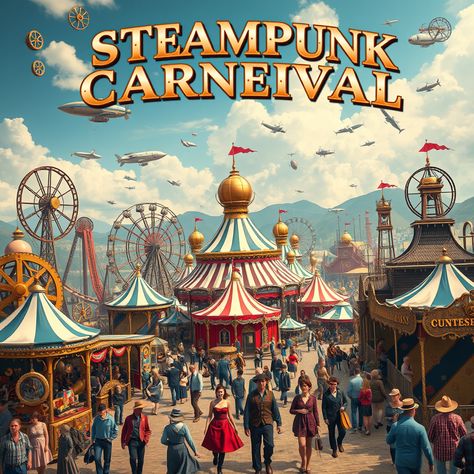 Steampunk Carnival Extravaganza  #steampunk #carnival #extravaganza #art #poster Steampunk Carnival, Carnival Poster, Steampunk Circus, Carnival Posters, Art Poster, Circus, Carnival, Halloween, Art